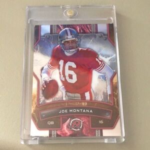 Joe Montana Football Trading Card in Protective Case